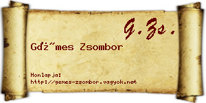 Gémes Zsombor névjegykártya